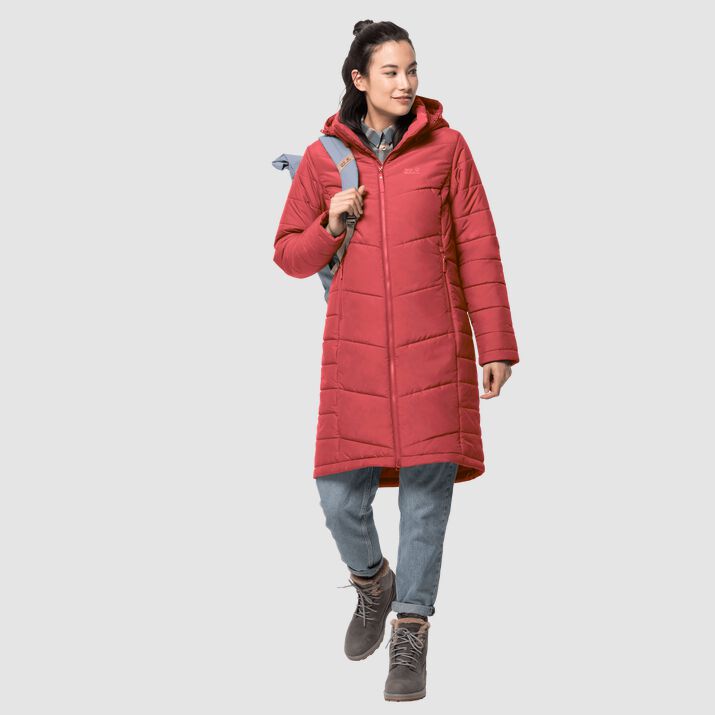 Abrigos Acolchada Jack Wolfskin North York Mujer Coral Rojos Mexico-5728364